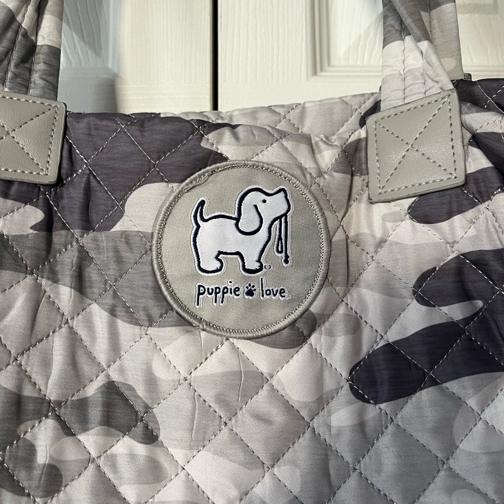 Puppie Love Gray Camo Quilted Bag - Picture 2 of 5